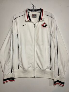 Vintage Nike Team Canada White Full Zip Track Jacket